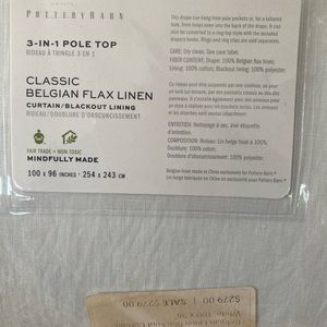 PB 100”Wx96”L Belgian linen blackout curtains